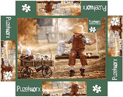 Miniatura 4 de Puzelworx - Rompecabezas educativo de 1000 piezas, juego familiar, regalo para adultos y niños (columpio vintage)