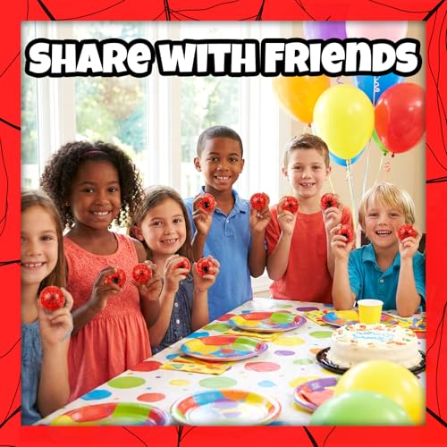 Image of 12 Pcs Stress Balls Party Favors 2.36 Inch Sensory Fidget Toys for Kids | Spider Themed Squeeze Balls for Birthday Party Classroom Prizes Supplies Goodie Bags Stuffers