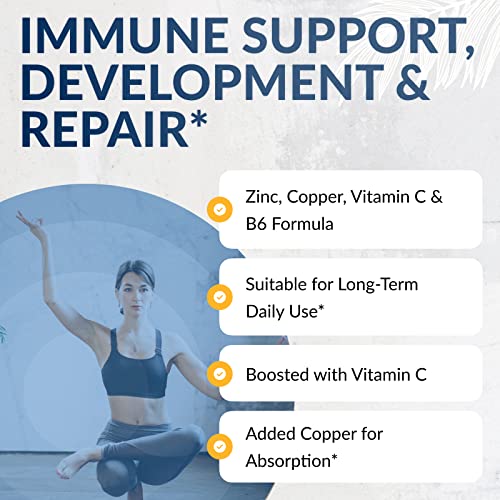 Equilife - Balanced Zinc, Powerful Mineral Zinc Immune Supplement, Antioxidant-Rich, Great Source Of Copper, Vitamin C, & Vitamin B6, Promotes Energy & Mood Support, Vegan, Non-Gmo (60 Capsules) #TOP3