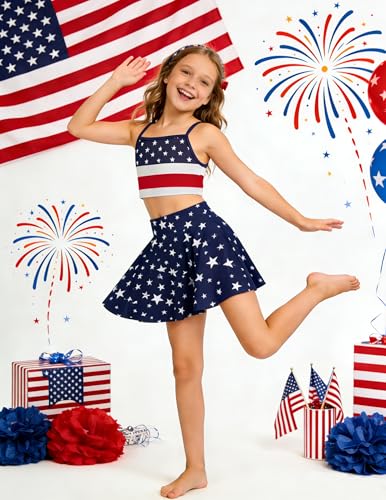 Image of Arshiner Girls 3 Piece Swimsuit for Teen Girl Tankini Swimsuits Bathing Suit Beach Bikini Swimwear with Skirt