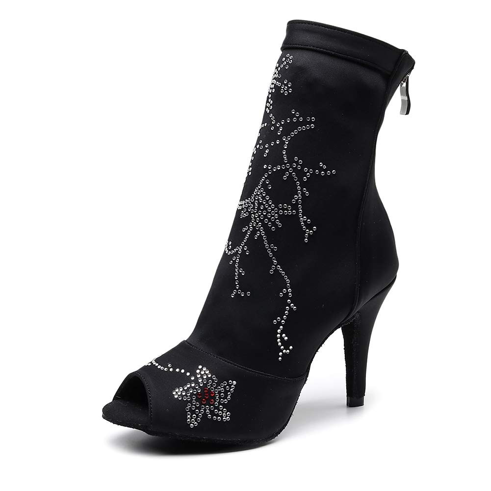 HROYL Scarpe da Ballo Donna&Bambina Latino Salsa Raso Tango Samba Festa Sociale Danza,QJW1022/1051