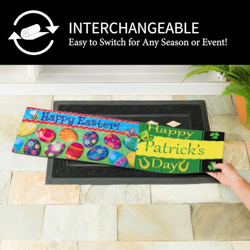 Evergreen Sassafras Spring Holiday Doormat Insert Bundle & Tray Set of 5, Interchangeable Entrance Door mats Indoor and Outdoor Welcome Mat 30 x 18 Tray Non Slip Backing Low Profile by Evergreen Flag - Used condition - Image 4
