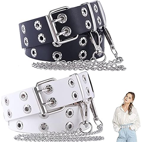 FDDE 2 Piezas Cinturones con Agujeros para Mujer Cover