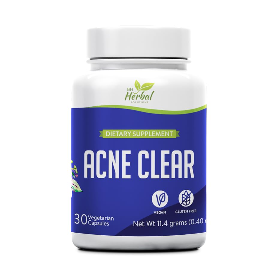 Acne Clear - Acne Pills Clear Skin - Acne Treatment - Cleanse & Detoxify - Anti-Acne Supplements for Men, Women & Teens – Hormonal and Cystic Acne Pills - 100% Natural Herbal Supplement