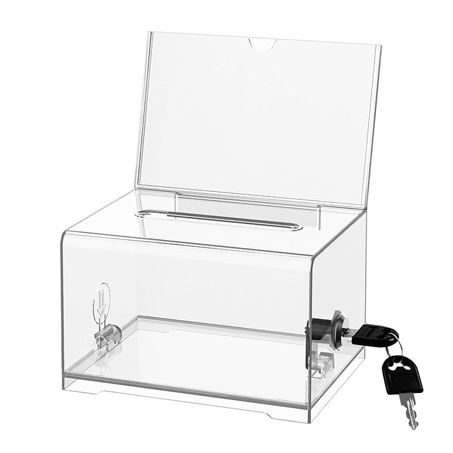 WANLIAN Acrylic donation and locked ballot box (6.25" x 4.5" x 4") - Clear