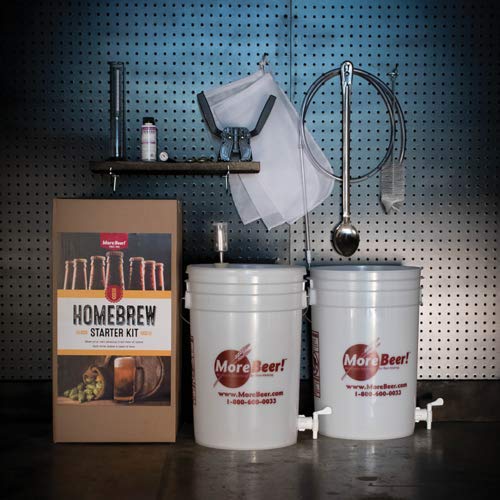 MoreBeer! Homebrew Starter Kit | American Ale Recipe Kit | 5 Gallon | Plastic Fermenter