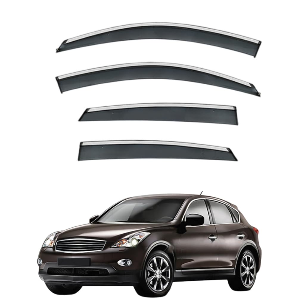 QOEMRHELT 4pc Set In-Channel Wind Deflectors, for Infiniti QX50 (J50) 2008-2013 Window Visors Rain Guards Vent Visors Rain & Sun Protection,Car Accessories