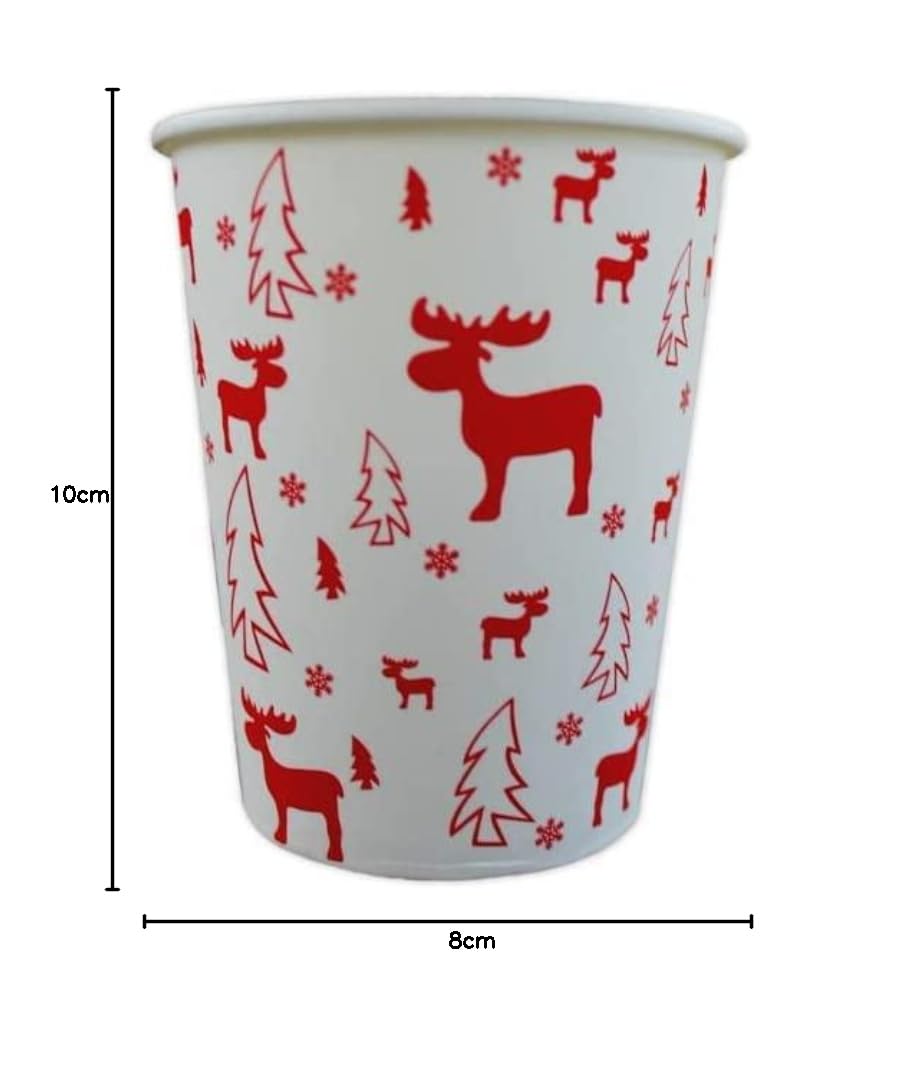 Tazas de Cartón sin Asa, Diseño de Alce, 200 ml, Diferentes Cantidades (300 Unidades)