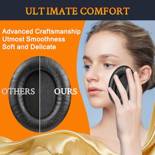 SOULWIT Repuestos Almohadillas para Sennheiser HD300 Pro, Almohadillas de Oído con Cuero Proteico Suave y Espuma de Memoria - Negro miniatura 6