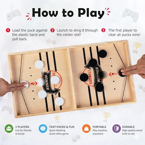 Fast Sling Puck Juego de Mesa de Madera para 2 Jug. miniatura 3