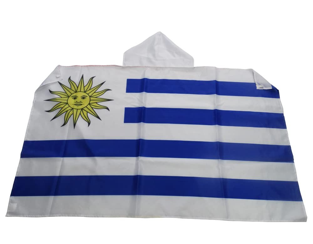 AZ FLAG - Uruguay Body Flag - 3x5 Ft - Uruguayan Cap Flag - 100% Polyester with Inegrated Sleeves and Hood - Vivid Colors - 3' x 5' Feet - 150x90 Cm