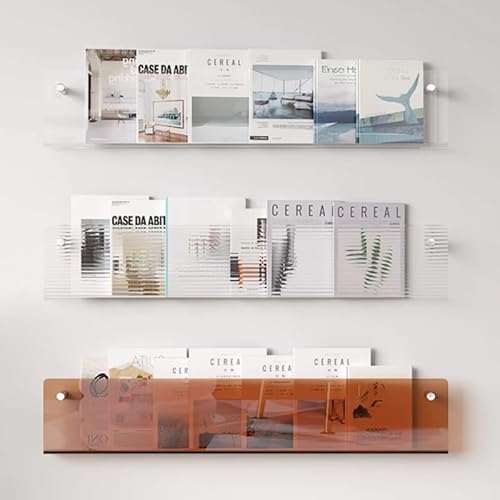 image for YestBuy 2 Pack Acrylic Magazine Holder Rack Brochure Holder Wall Mount