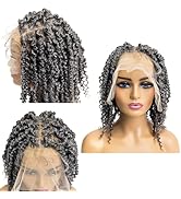 PIB 12'' Single Full Lace Wig – Spring Twist Square Parted, Knotless Braided Wigs for Black Women...