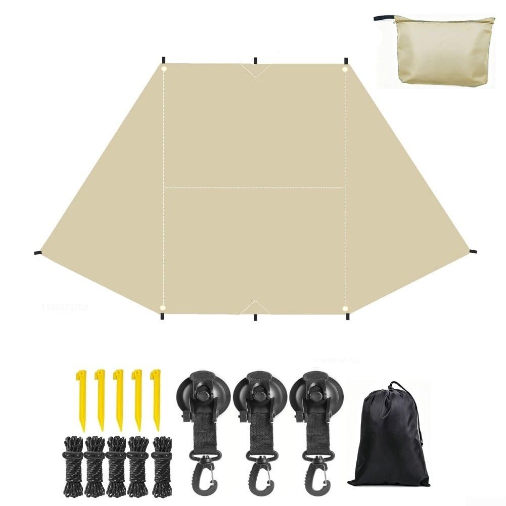 Tettoia per rimorchio da campeggio, 2 x 3 x 4,5 m, con chiodi a terra