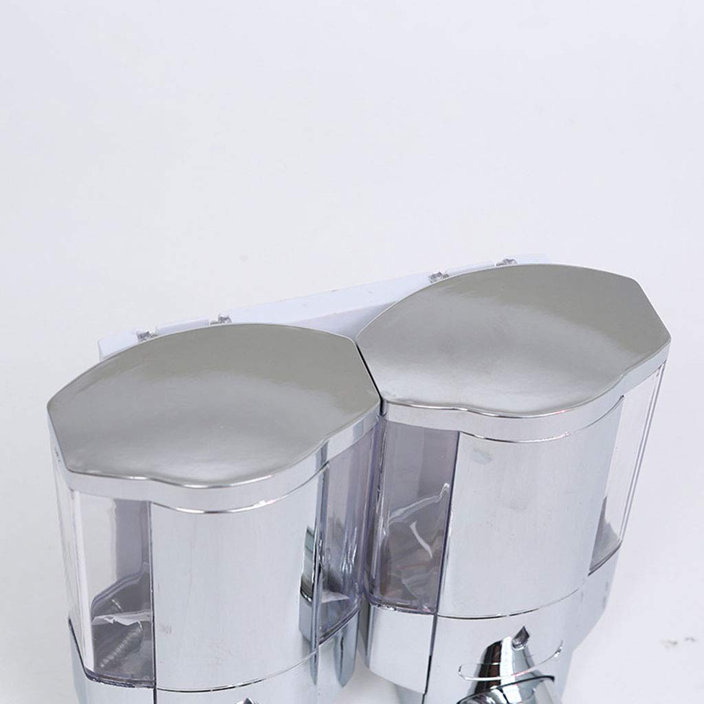 Dispensador de jabón, 300 ml x 2 bombas de pared manual de gel cromado, dispensador de jabón para cocina, baño, oficina, hospital, hotel, restaurante