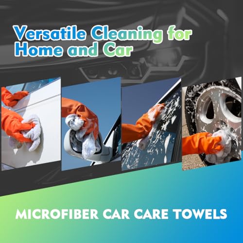 Image of HOMEXCEL White Microfiber Cleaning Cloth 200PK, Towels for Cars, 12.5x12.5 inch