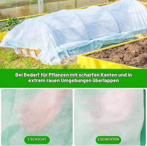 OAHAO Gartenvlies Frostschutz Pflanzendecke 40g/m² Vliesstoff Gartenbau Vlies Winterschutz für Pflanzen… – Ansicht 6