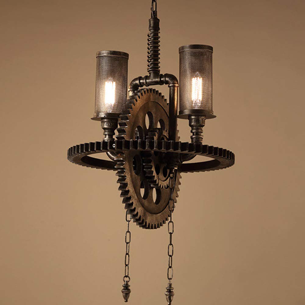 Nzdy Light/Black Steampunk Industrial Pendant ,E26 Vintage Hanging S Fixture Candle Ceiling Retro Pendant ,Candle Rustic Pendant For Dining Room