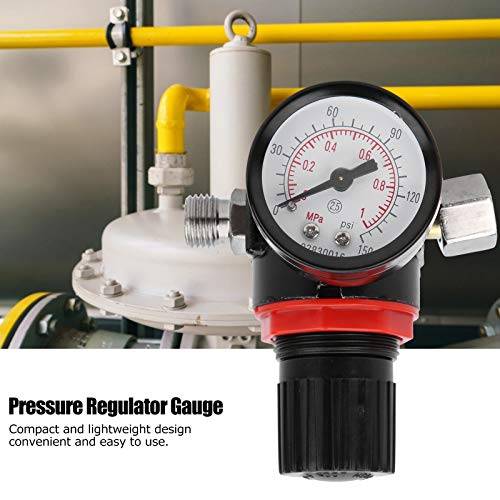 1/4" 150psi Air Pressure Regulator Gauge, Water Pressure Regulator with Gauge, Regulating Valve