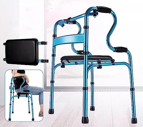 歩行器 直立歩行器 高齢者用 立ち上がり補助サポート器 折りたたみ式 高さ調節可能 リハビリ 歩行補助具 介護 交互式歩行器 固定式歩行器 切り替え 室内 屋内 お年寄り 敬老の日 転倒防止 (本体+PUクッション)