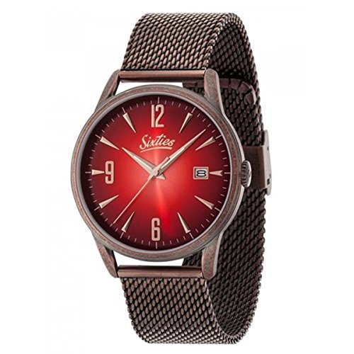 Preisvergleich Produktbild Sixties Unisex Erwachsene Analog Quarz Uhr mit Edelstahl Armband SIX500RGAME-08