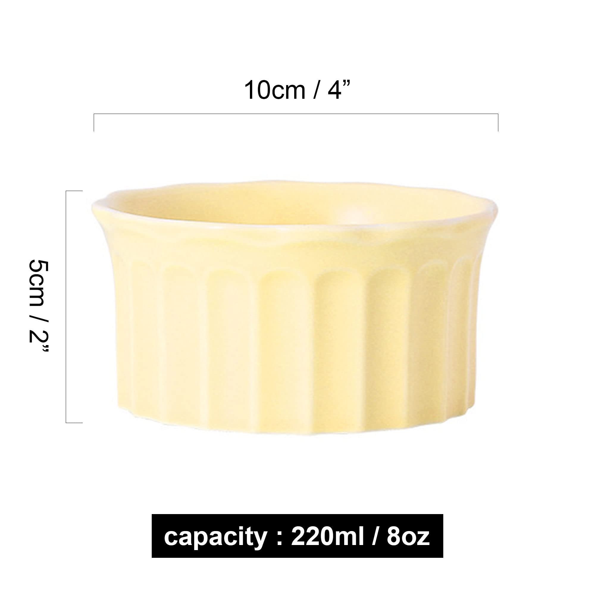 Bol à soupe, bol à riz, bol à déjeuner, ensemble de ramequins, 230 ml, ramequins à crème brûlée, plats à soufflé allant au four, ramequins à soufflé, ramequins for friteuse à air-rose-lot de 8 (Color