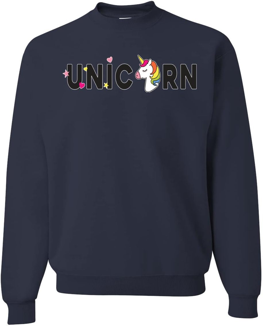Wild Bobby Unicorn Rainbow LGBTQ Pride Month LGBT Pride Unisex Crewneck Graphic Sweatshirt