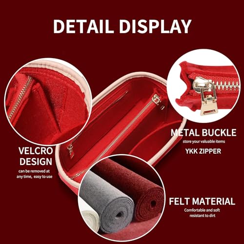 Image of Doxo Felt Purse Organizer Insert for LV Speedy 20, Alma BB, Noe, Red
