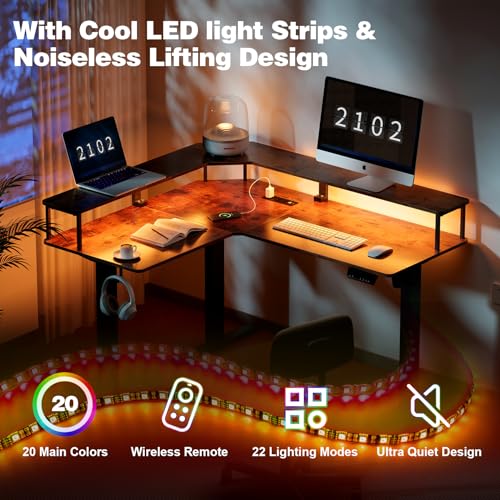 Mr-IRONSTONE-L-Shaped-Electric-Standing-Desk-Height-Adjustable-Sit-Stand-Desk-with-LED-Light-and-Power-Outlet-55-Computer-Desk-with-Monitor-Riser
