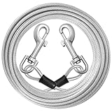 jenico Dog Tie Out Cable: 10ft Dog Leads for Yard Heavy Duty - Reflective Chain Leash for Outside Small Large Dogs Up to 125lbs Outdoor Runner Camping