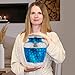 Trupoint Memorials Cremation Urns for Human Ashes, Decorative Burial Urn for Adult Men and Women, Large Light Blue with Silver Lining