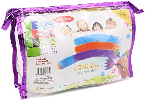 LFS 27 pcs Kids Sponges Paint Kit with Brushes Rollers Waterproof Apron