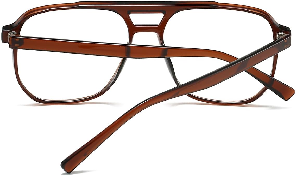 JOVAKIT Aviator Blue Light Blocking Glasses for Women Men, Fashion Fake Nerd Clear Square Pilot Frame Computer Glasses - Image 3
