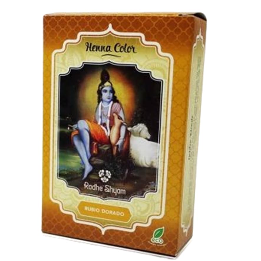 Henna en Polvo para Cabello, Color Rubio Dorado, 100g, Vegan