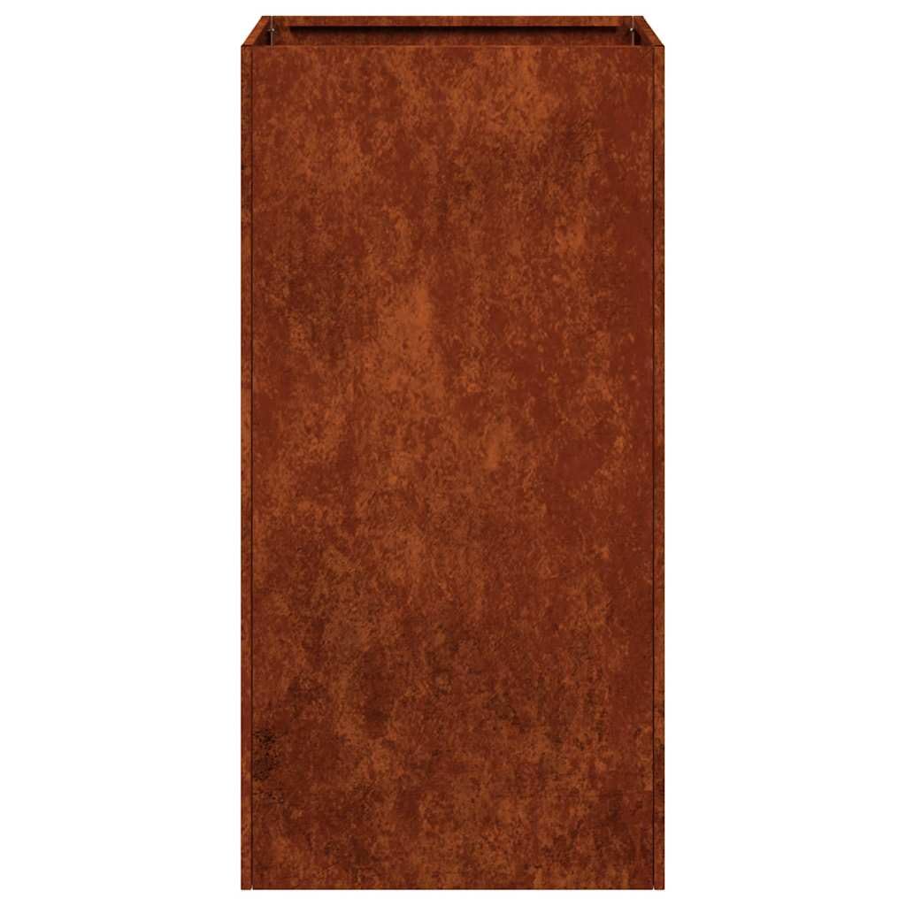 Pflanzkübel Rostig Wetterfester Stahl 40x40x80 cm Hochbeet mit offenem Boden für Garten Balkon Terrasse, stabiles Pflanzgefäß mit Abflussloch und natürlichem Rostfinish