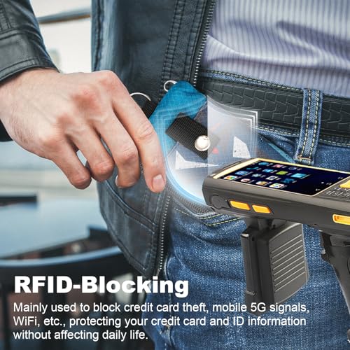 Image of Minimalist RFID Wallet with Lanyard, Multi-functional ID Case with 2 Zipper Pockets and Key Chain for Men and Women, Tactical Badge Pouch Cards Holder, Coin Purse for Travel Sports - Two-Tone