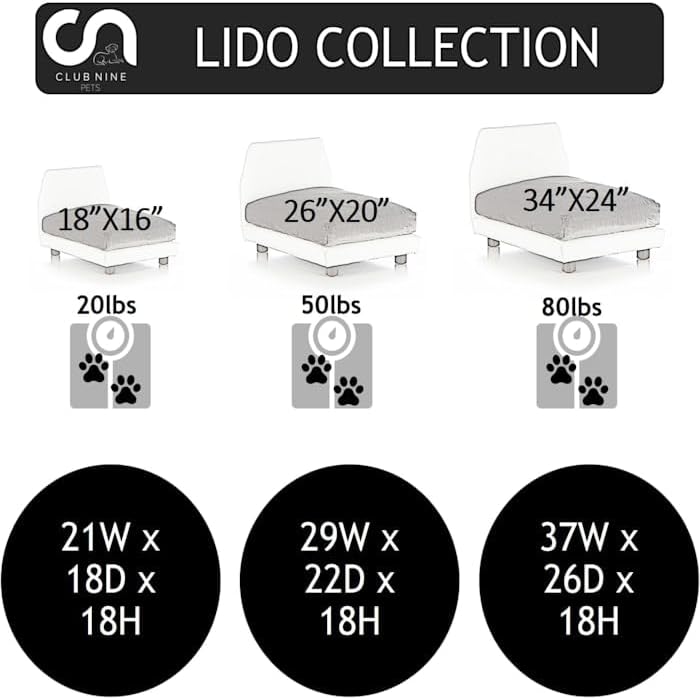 Club Nine Pets Unisex Lido Orthopedic Dog Bed - Large Grey LG One Size