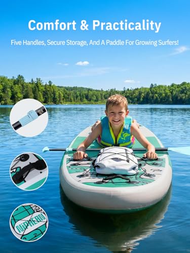 Image of Niphean Inflatable Stand Up Paddle Board with SUP Accessories, Anti-Slip EVA Deck, 10'6'' Inflatable Paddle Boards for Adults & Youth of All Skill Levels