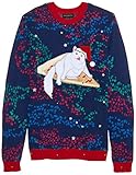 Blizzard Bay Men's Pizza Cat Galaxy Sweater, Black, XL