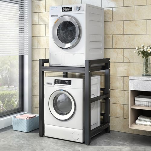 Kit de apilamiento para lavadora y secadora Kit apilable para lavadora y secadora, Portátil Estantería para Lavadora Altura Ajustable para lavadero, Ahorro de espacio Cocina Estante para lavavajillas