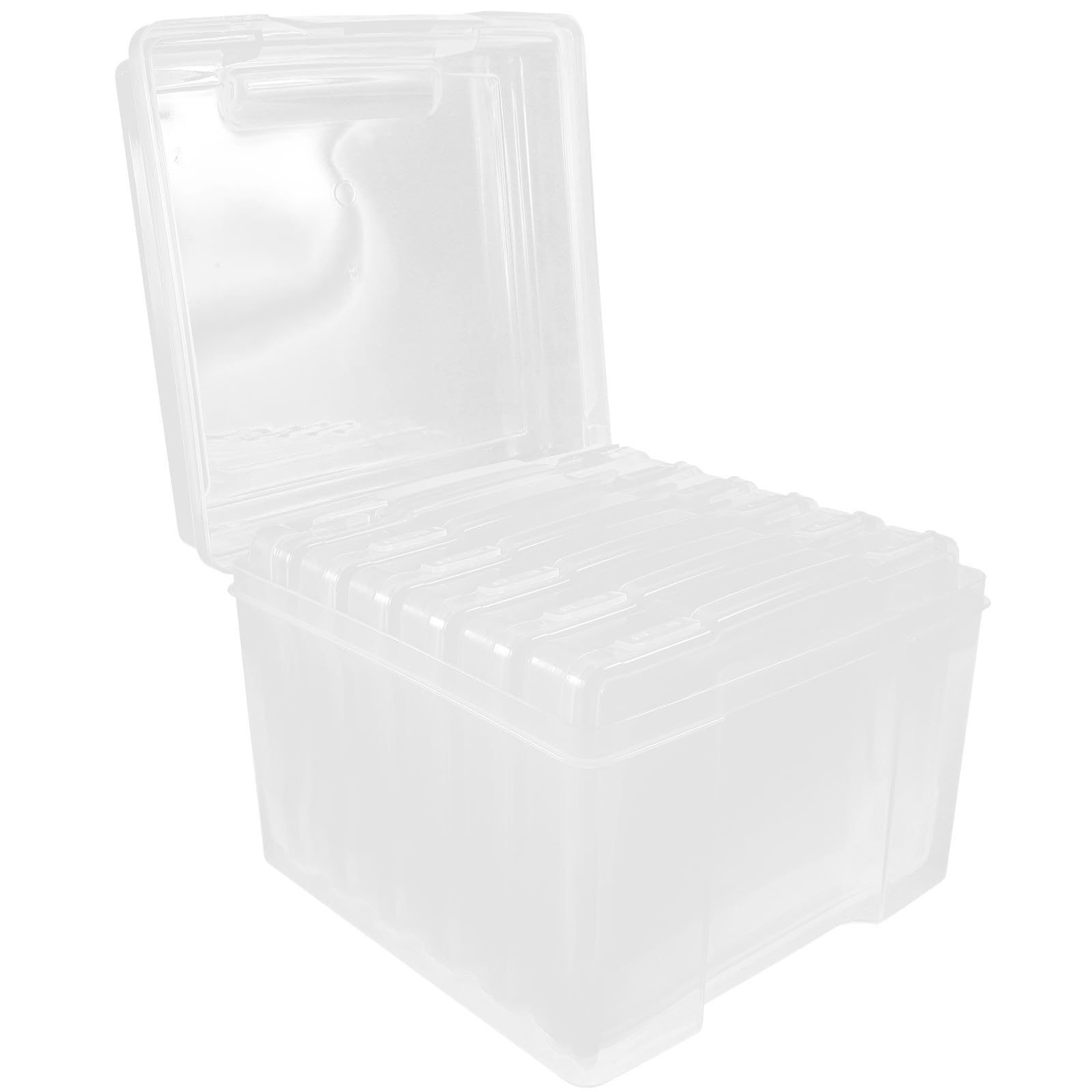 Caja de Almacenamiento de Tarjetas de Plástico Pp Tapa Transparente 6 Piezas para Organizar Fotos y Evitar Daños para Adecuado para Escritorio y Manualidades