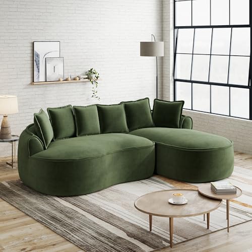 Yihomfy Canapé d'angle Convertible en L 3 Places, Canapé Modulable en Chenille, Canapé Lit Compressé sans Structure avec Coussins Et Larges Accoudoirs,...