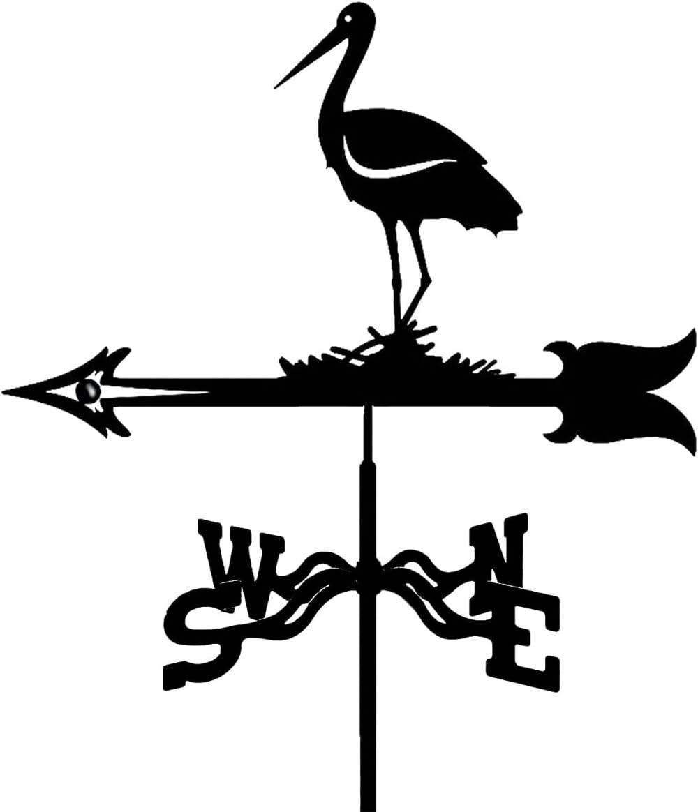 TAXXII Weather Vane, Stainless Steel for Outdoor Iron Roof Garden Yard Decoion Weathercock Wind Direction Indicator Measuring Tool