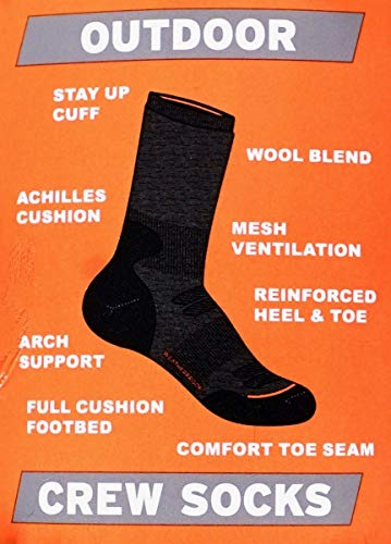Men's Weatherproof Wool Blend All Purpose Outdoor Crew Socks 4 Pack3