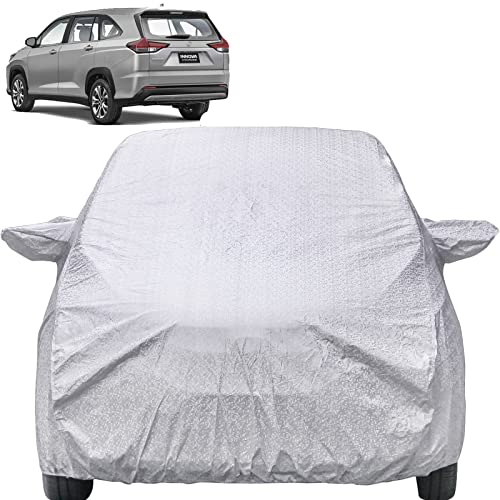 Image of Autofact Waterproof Car Body Cover Compatible with Toyota Innova Hycross with Mirror Pockets (Shinning Silver)