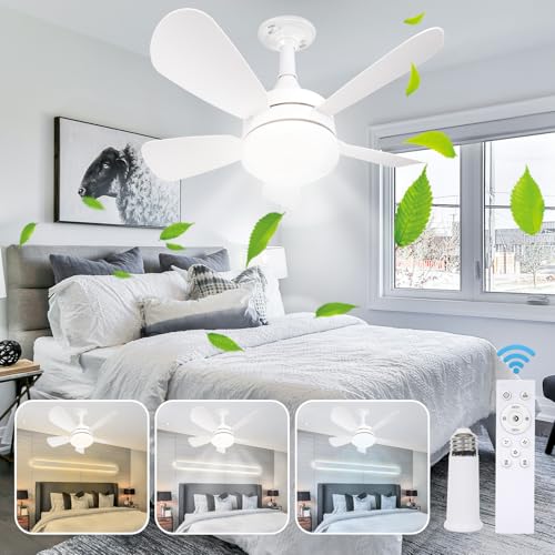Amazing Power Socket Fan With Remote Ceiling Fan, Dimmable Light, 3 Colors 3000K-6500K, 2000 Lumens...