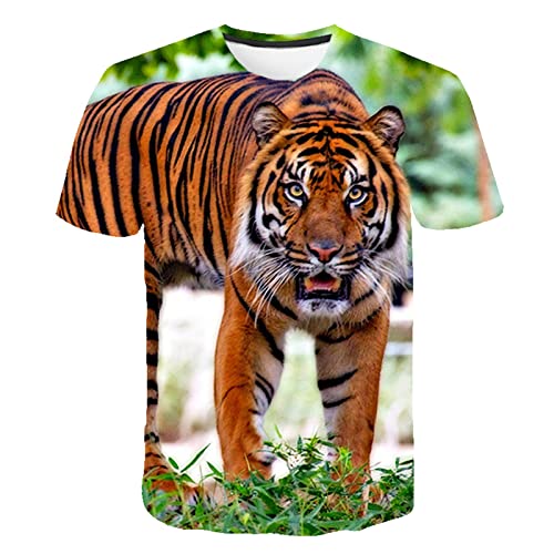 T-shirt homme tigre 3D idéal pour vos sorties urbaines décontractées 15186