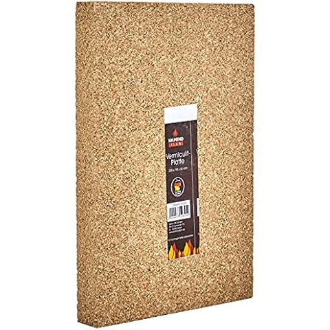 Kamino-Flam Vermiculite Fire Board, No Harmful Substances and Heavy Metals, Temperature-resistant up to 1,100°C, approx. 30x20x3cm Cover