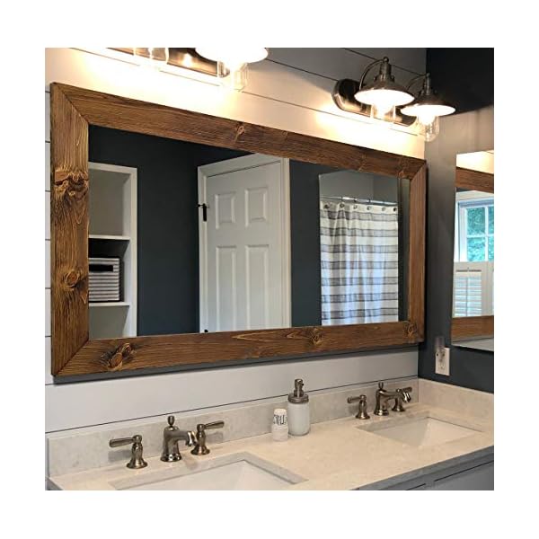 Shiplap Rustic Wood Framed Mirror, 20 Stain Colors - Provincial - Rustic Reclaimed Style Wood, Farmhouse Bathroom Mirror, Full Length Vanity Mirror, Large Mirror For Wall, Big Hanging Wall Mirror