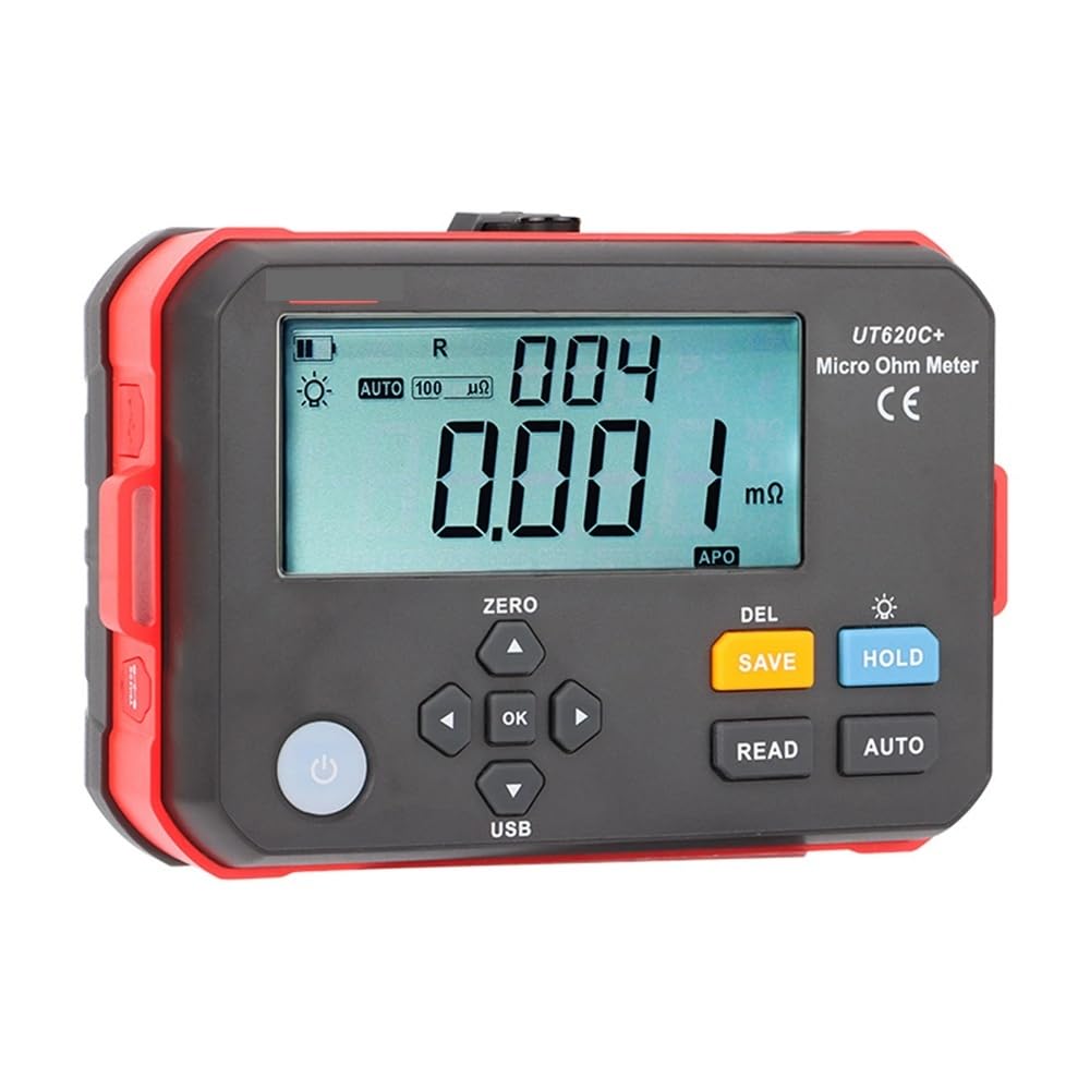 UT620C Plus - Microohmímetro de CC baja resistencia, rango automático y manual, 0,001 mΩ a 300, kΩ, profesional